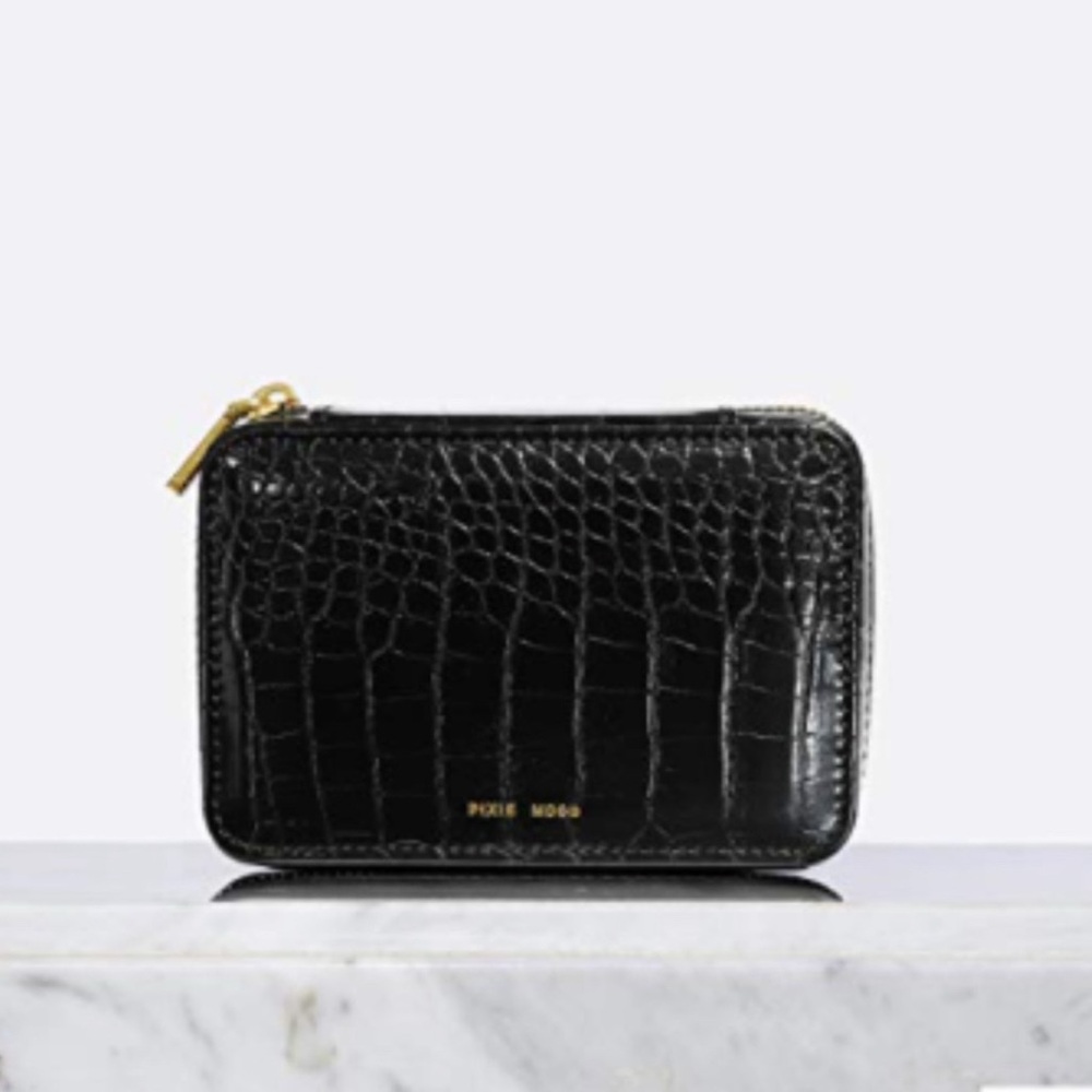 Pixie Mood Black Croc Jewelry Travel Case